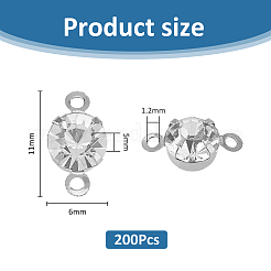 200 шт. латунные подвески-коннекторы с прозрачным кубическим цирконием&nbsp;KK-FH0007-70P