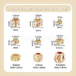 90шт 9 стильные латунные бусины&nbsp;KK-PH0011-23