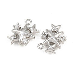 Latón micro pavimenta claro cubic zirconia encantos&nbsp;CU-CBA804C-05P