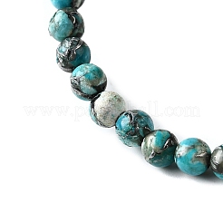 Синтетические серебряные нити бирюзовых бусин G-L617-D03-4mm