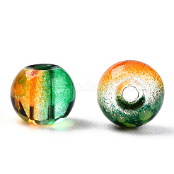 Stile misto e rotonde a spruzzo dipinte perle di vetro colore misto&nbsp;DGLA-X0003-6mm