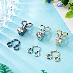 15 комплект двухцветных застежек-крючков со стразами из сплава FIND-TA0006-54