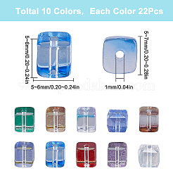 10 цвет двухцветные прозрачные стеклянные бусины GLAA-SP0001-09