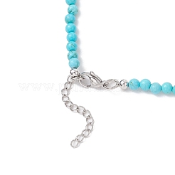 5 шт. ожерелья из натуральных и синтетических круглых драгоценных камней и синтетических бирюзовых бусин с черепами NJEW-JN05391