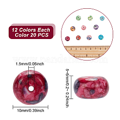 240 шт. 12-цветные синтетические нити из нефрита цвета океана белого цвета G-AR0005-25
