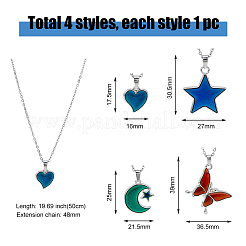 4шт. набор из 4-х стильных ожерелий с настроением NJEW-FI0001-33