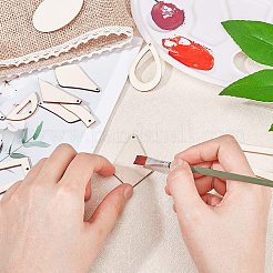 Diyダングルピアス  未完成の木製の大きなペンダント付き  真鍮のピアスフックと丸カン  混合図形  ゴールデン＆シルバー  ペンダント：120ピース/セット&nbsp;DIY-NB0003-62