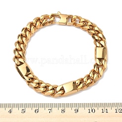 Браслеты из кубинской цепочки из нержавеющей стали 304 для женщин&nbsp;BJEW-G779-04B-G