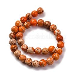 Brins de perles de jaspe impérial/régalite naturelle teintée/jaspe sédimentaire marin&nbsp;G-B124-C02-08
