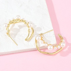 Круглые латунные серьги-гвоздики&nbsp;EJEW-A156-18G