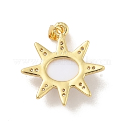 Pendentifs avec zircon cubiques à micro-pavés en laiton&nbsp;KK-B059-46G-D