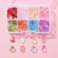 80шт 8 цвета гальванические прозрачные стеклянные бусины&nbsp;EGLA-FS0001-39