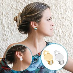 60 шт. 2-х цветная фурнитура для сережек-клипс из нержавеющей стали 304 FIND-UN0003-59