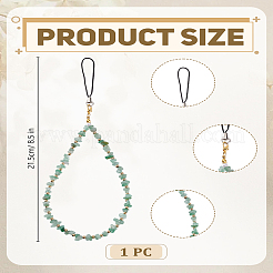 Ремешки для мобильного телефона из натурального зеленого авантюрина&nbsp;HJEW-LP00006