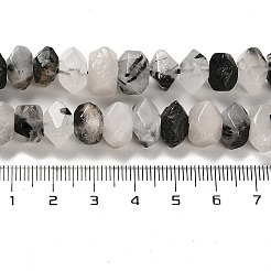 Нити бусин из натурального черного рутилированного кварца G-N327-05-01