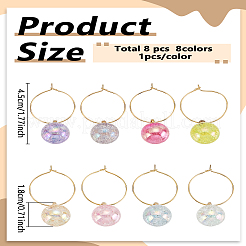 8шт стеклянные подвески для бокалов для вина&nbsp;AJEW-LP00013