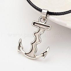 Якорь тибетский стиль сплава кулон ожерелье&nbsp;NJEW-F197-22