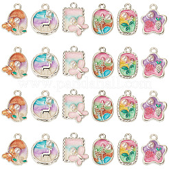 24шт 6 стиля подвески из сплава с эмалью&nbsp;ENAM-TA0003-27