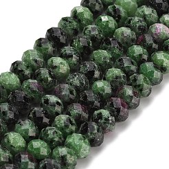 Натуральный рубин в цоизита бусин пряди G-Z111-A51