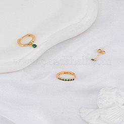 1 комплект серег-колец и гвоздиков из латуни со стразами&nbsp;EJEW-LP0004-63