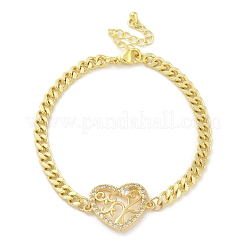 Латунь микро проложить кубического циркония браслеты ссылку&nbsp;LS-BJEW-S158-13G-B