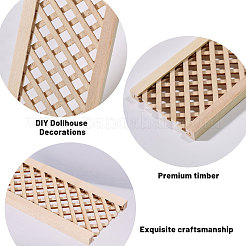 木製のフェンスと中庭の装飾  ドールハウスミニチュア  長方形  ナバホホワイト  305x52.5x7mm&nbsp;LS-DIY-WH0671-387B