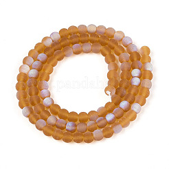 Fili di perline di vetro trasparente smerigliato&nbsp;GLAA-T032-T4mm-MBB23
