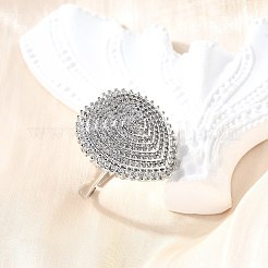 Латунные микро проложить манжеты кольца кубического циркония RJEW-V007-06P