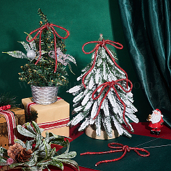 Стеклянный стразы синтетический каучук бант украшение для вечеринки&nbsp;HJEW-NB00230