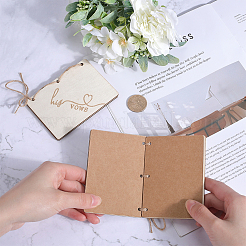 Творческие деревянные поздравительные открытки DIY-WH0349-171C