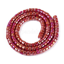 Fili di perline di vetro opaco placcate color ab&nbsp;GLAA-T026-2x4mm-P03