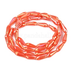 Гальванизированные непрозрачные стеклянные бусины EGLA-L015-FR-B-01-M