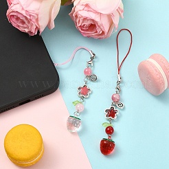 2 шт. акриловые и стеклянные ремешки для мобильных телефонов&nbsp;HJEW-YW00191