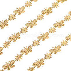 20 ярд кружевной отделки из полиэстера с цветком малана и бабочкой OCOR-TAC0016-18G