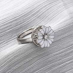 Вращающиеся кольца для пальцев с микропаве из кубического циркония из латуни&nbsp;RJEW-S636-04P