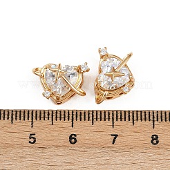 Латунные микро проложить кубического циркония бусы KK-C115-16G