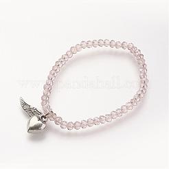 Граненый абак стеклянный бисер стрейч браслеты BJEW-JB02719