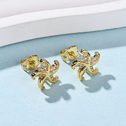 Серьги-гвоздики из циркония EJEW-D328-04G-04