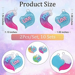 10 комплект подвесок из непрозрачной смолы градиентного цвета&nbsp;RESI-SZ0001-91D