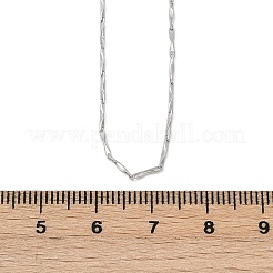 925 in argento sterling bar contorto collane della catena a maglia&nbsp;NJEW-H056-01B-P