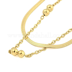 Многослойные ожерелья из нержавеющей стали 304 с ионным покрытием (IP)&nbsp;LS-NJEW-S426-06G