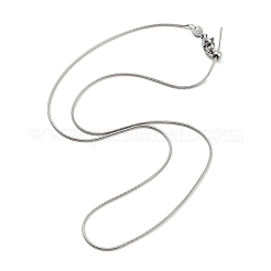 Регулируемый слайдер 201 ожерелье из круглой цепочки-змейки из нержавеющей стали NJEW-K270-01P-01