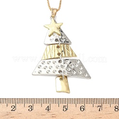 Женские ожерелья из сплава с подвеской в виде рождественской елки&nbsp;NJEW-F359-01