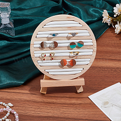 Runde Ring-Ausstellungstabletts aus Holz&nbsp;RDIS-WH0011-38