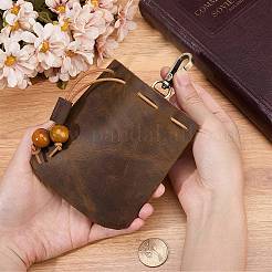 Porte-clés mini-pochette en cuir&nbsp;AJEW-WH20007-13A
