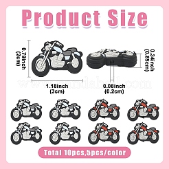 10 шт. 2-цветные силиконовые бусины для мотоциклов&nbsp;SIL-YW0002-32