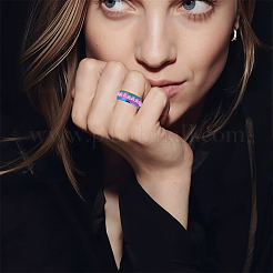 14 шт. 7 стиля из нержавеющей стали с рифлеными кольцами для пальцев&nbsp;STAS-SC0010-65RC