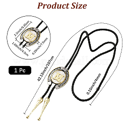 Ожерелья из сплава ковбойский вестерн с подвеской в виде буквы «боло»&nbsp;NJEW-WH20014-02M