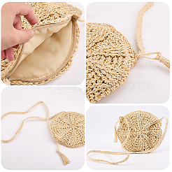 1 шт. трикотажные сумки через плечо из папируса и хлопка AJEW-BBC0002-27B