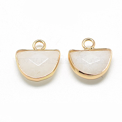 Colgantes semicírculo de jade blanco natural&nbsp;G-Q965-10